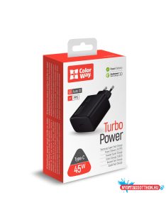   ColorWay AC töltő tápellátó port PPS USB Type-C (45W) fekete (CW-CHS034PD-BK)