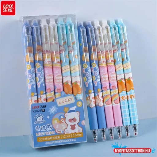 Radírozható zselés toll - kawaii szerencse maci, 0.5mm