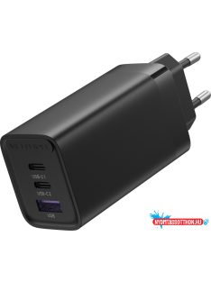 VENTION 3-portos USB(C+C+A) töltő (65W/30W/30W) Fekete