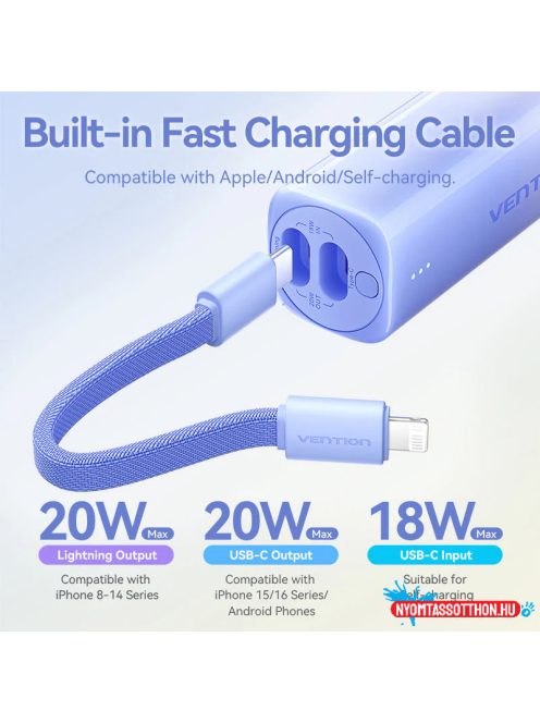Vention FHWY0 5000mah, 20W, powerbank