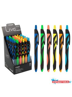   Golyóstoll nyomógombos gumírozott test Vinson F20 vegyes displ 36 db, írásszín kék