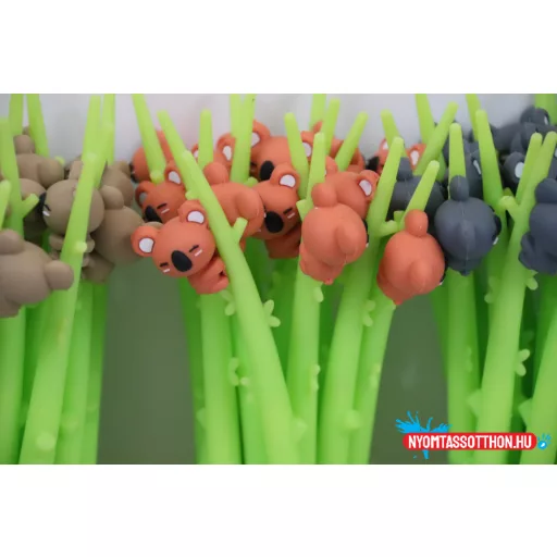 Eukaliptuszos koala fekete zselés toll, 0.5mm