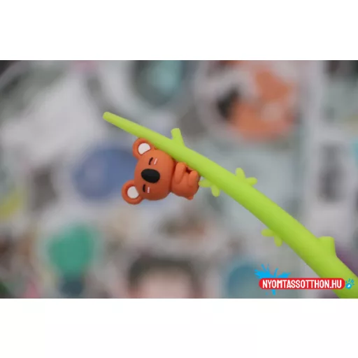 Eukaliptuszos koala fekete zselés toll, 0.5mm