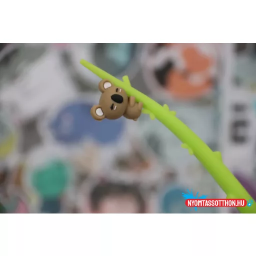 Eukaliptuszos koala fekete zselés toll, 0.5mm