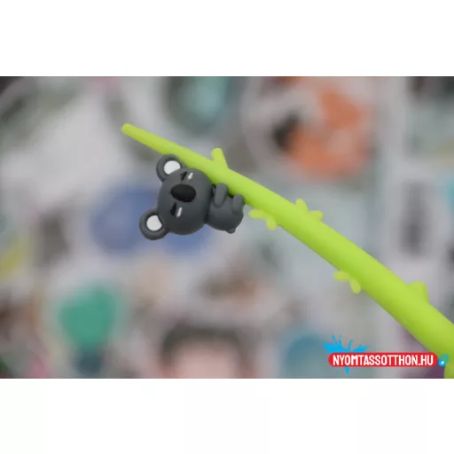 Eukaliptuszos koala fekete zselés toll, 0.5mm