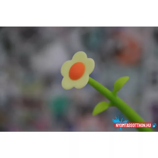 Egyszerű - nagyszerű virág fekete zselés toll, 0.5mm
