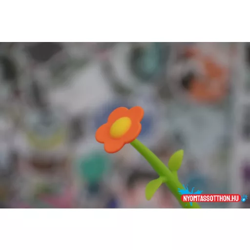 Egyszerű - nagyszerű virág fekete zselés toll, 0.5mm