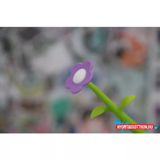Egyszerű - nagyszerű virág fekete zselés toll, 0.5mm