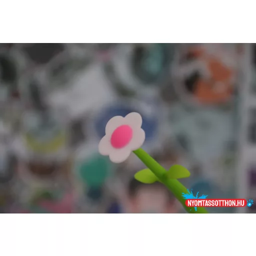 Egyszerű - nagyszerű virág fekete zselés toll, 0.5mm