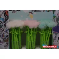 Japán szőrös virág fekete zselés toll, 0.5mm