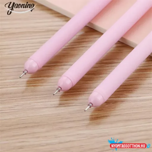 HelloKitty pink testű fekete zselés toll, 0.5mm