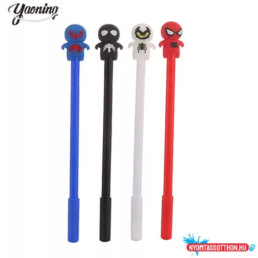 Pókember fekete zselés toll, 0.5mm