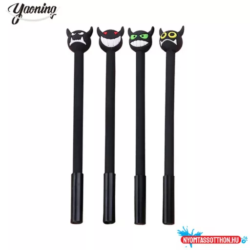 Morcos szarvas fekete zselés toll, 0.5mm