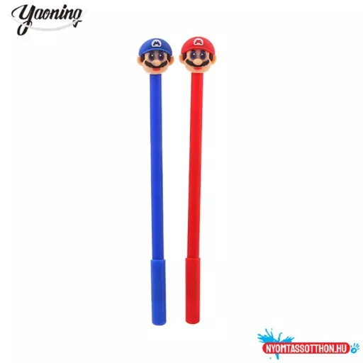 SuperMario fekete zselés toll, 0.38mm