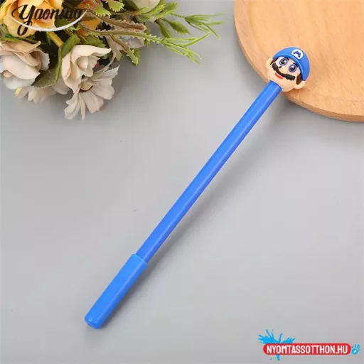 SuperMario fekete zselés toll, 0.38mm