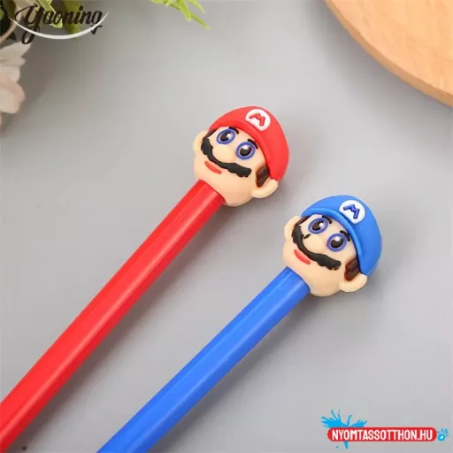SuperMario fekete zselés toll, 0.38mm