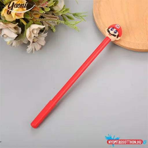 SuperMario fekete zselés toll, 0.38mm
