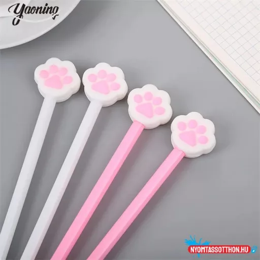 Pink cicatappancs fekete zselés toll, 0.38mm
