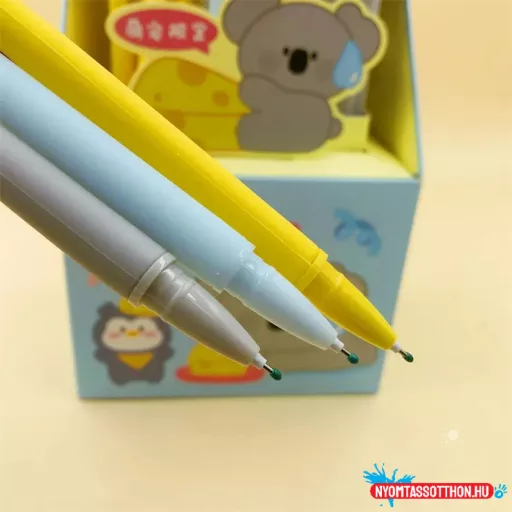 Koala és társai fekete zselés toll, 0.5mm