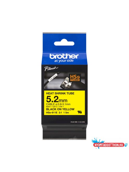 Brother HSe-611E 5.2mm széles 1,5 méter hosszú szalagkazetta