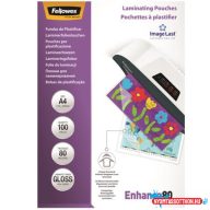 FELLOWES meleglamináló fólia A4 80mic fényes 100db