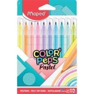   Filctoll készlet, 2,8 mm, kimosható, MAPED "Color'Peps Pastel", 10 különböző pasztell szín