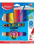 Színes ceruza készlet, háromszögletű, MAPED "Color'Peps Strong", 24 különböző szín