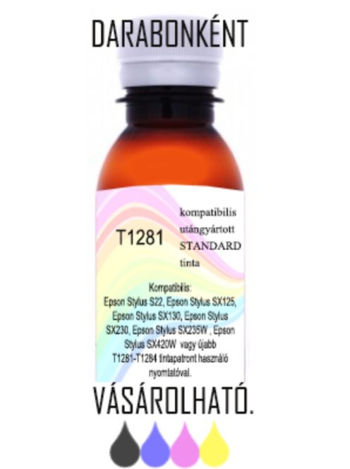 Utángyártott T1283 kompatibilis magenta standard tinta, 200ml (dye, db)