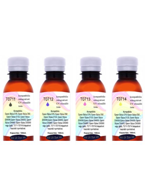 Remanufactured T0711-714 UV Resistant 100ml Complete Set (dye)