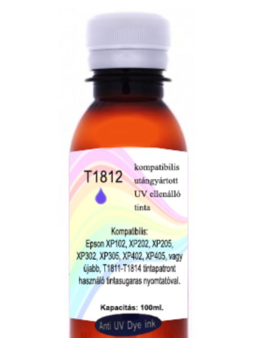 Utángyártott UV ellenálló T1812 Cyan 100ml tinta (db)