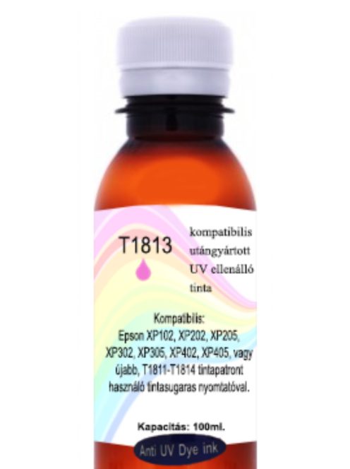 Utángyártott UV ellenálló T1813 Magenta 100ml tinta (db)
