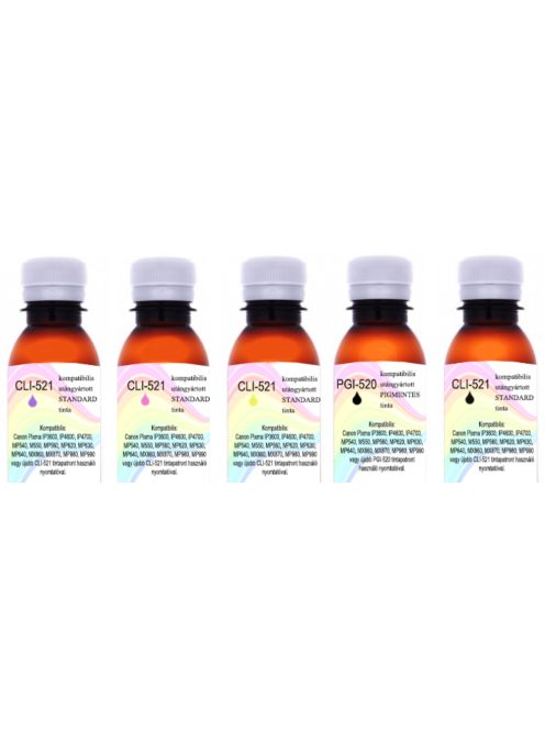 Manufactured with standard Canon PGI-520 / CLI-521 ink, 100ml complete set