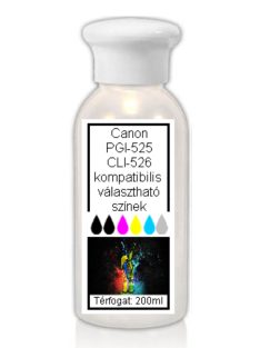 Utángyártott UV álló PG-525BK/CLI-526 tinta, 200ml