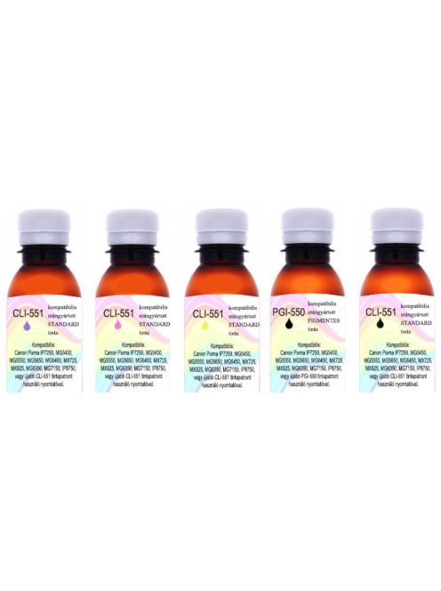Manufactured with standard Canon PGI-550 / CLI-551 ink, complete 100ml set
