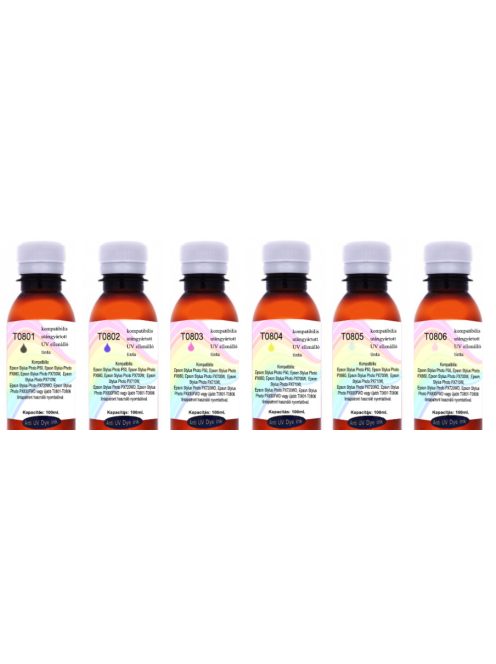 Remanufactured T0801-T0806 UV Resistant 100ml Complete Set (dye)