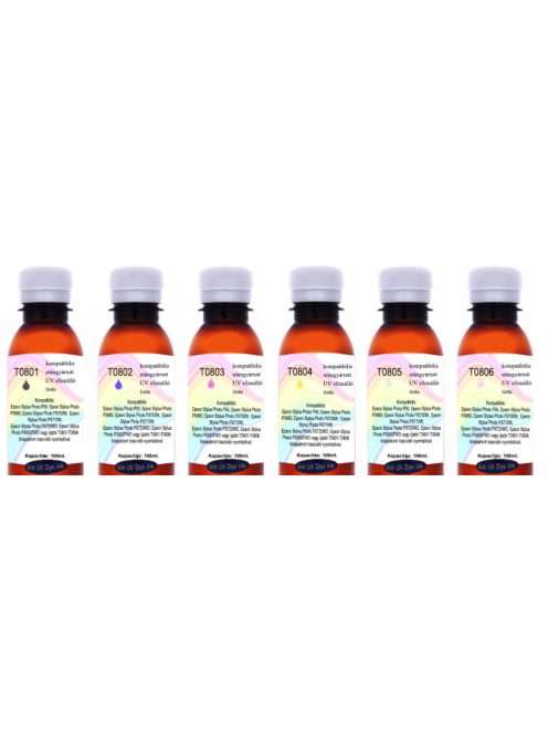Remanufactured T0801-T0806 UV Resistant 100ml Complete Set (dye)