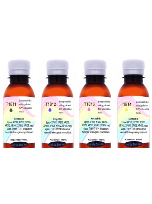 Remanufactured T1811-T1814 UV Resistant 100ml Complete Set (dye)