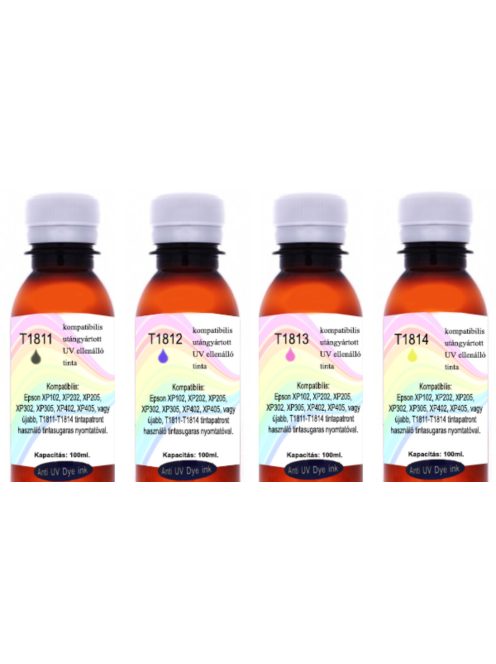 Remanufactured T1811-T1814 UV Resistant 100ml Complete Set (dye)