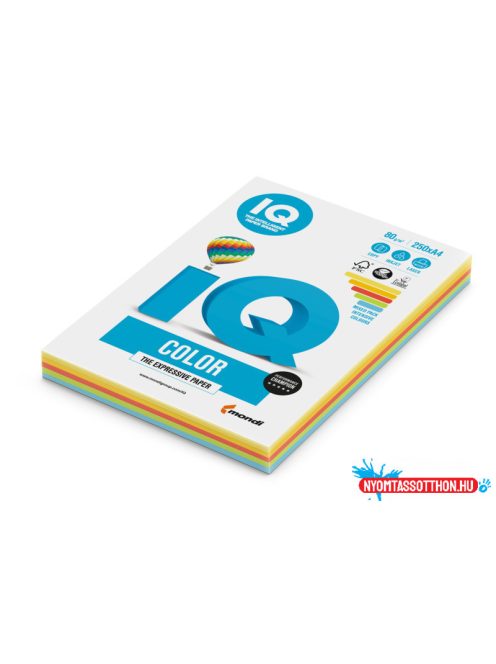 IQ Color A4 80g. intenzív MIX-PACK anyagában színezett másolópapír