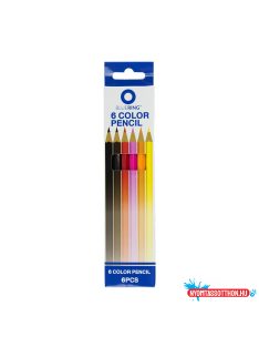   Színes ceruza készlet, hatszögletû Bluering(R) 6 különféle szín