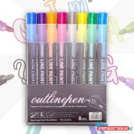 Kontúrfilc készlet - 8 Gel Outlinepen - Vízálló