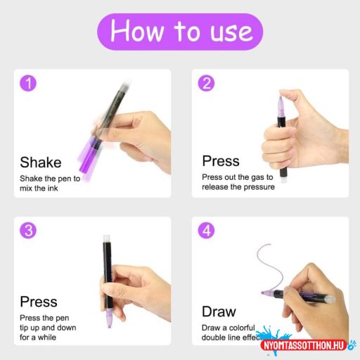 Kontúrfilc készlet - 8 Gel Outlinepen - Vízálló