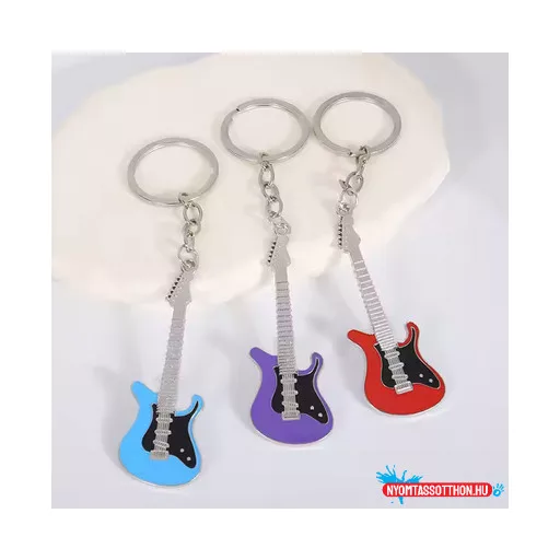 Mini Elektromos Gitár Kulcstartó