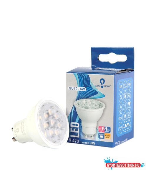 Led 6W GU10 4000k 470lm Blue Light