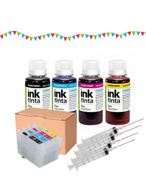 Edited Epson Printer XP-245, XP342, WF2750. Rechargeable Ink Cartridge Package (ColorWay Ink)