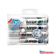   Táblamarker készlet, 2,5mm, kerek hegyû, Pentel Maxiflo, 4 klf. szín