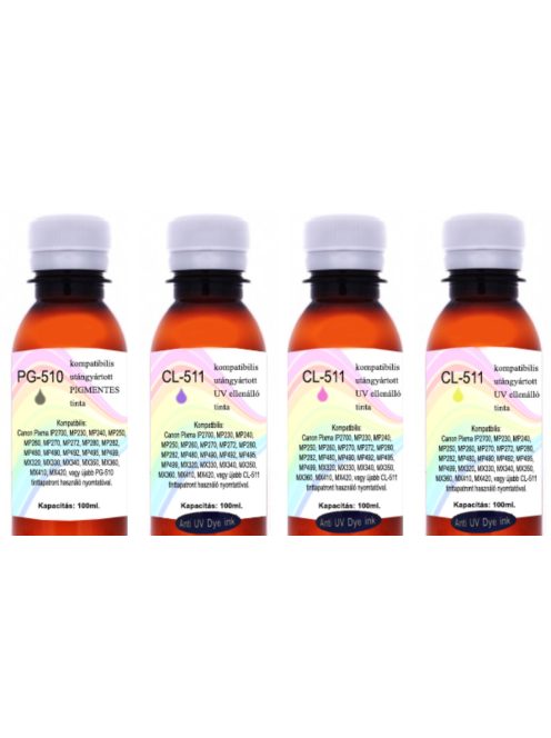 New generation of remanufactured UV resistant PG-510 / CL-511 ink, 100ml complete set