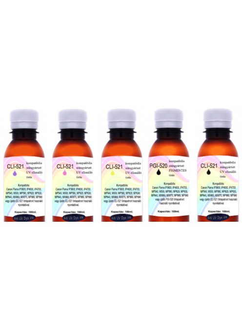 New-generation aftermarket UV resistant PGI-520 / CLI-521 ink, 100ml complete set
