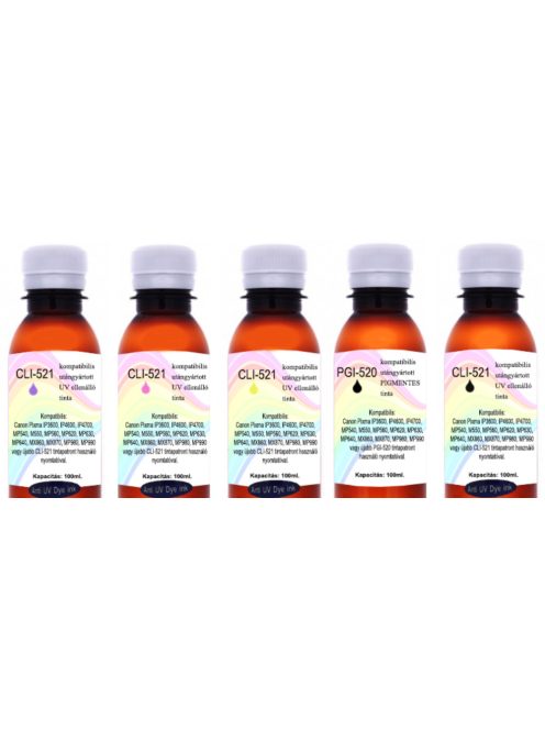 New-generation aftermarket UV resistant PGI-520 / CLI-521 ink, 100ml complete set