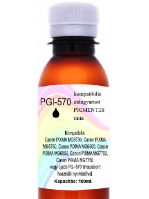 Új generációs utángyártott pigmentes PGI-570 fekete tinta, 100ml (db) 